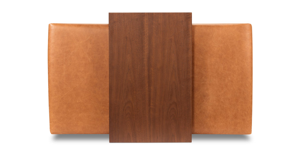 Jarmo Leather Ottoman with Walnut Table