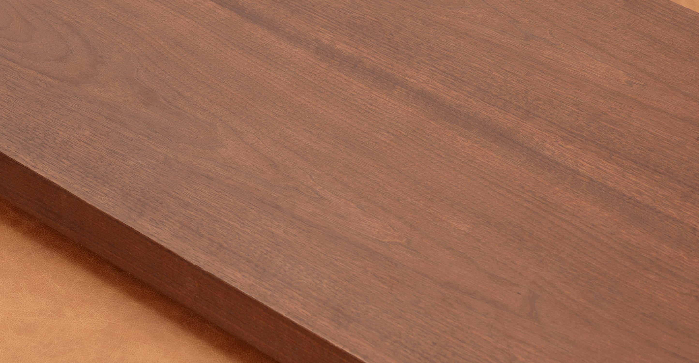 Jarmo Leather Ottoman with Walnut Table