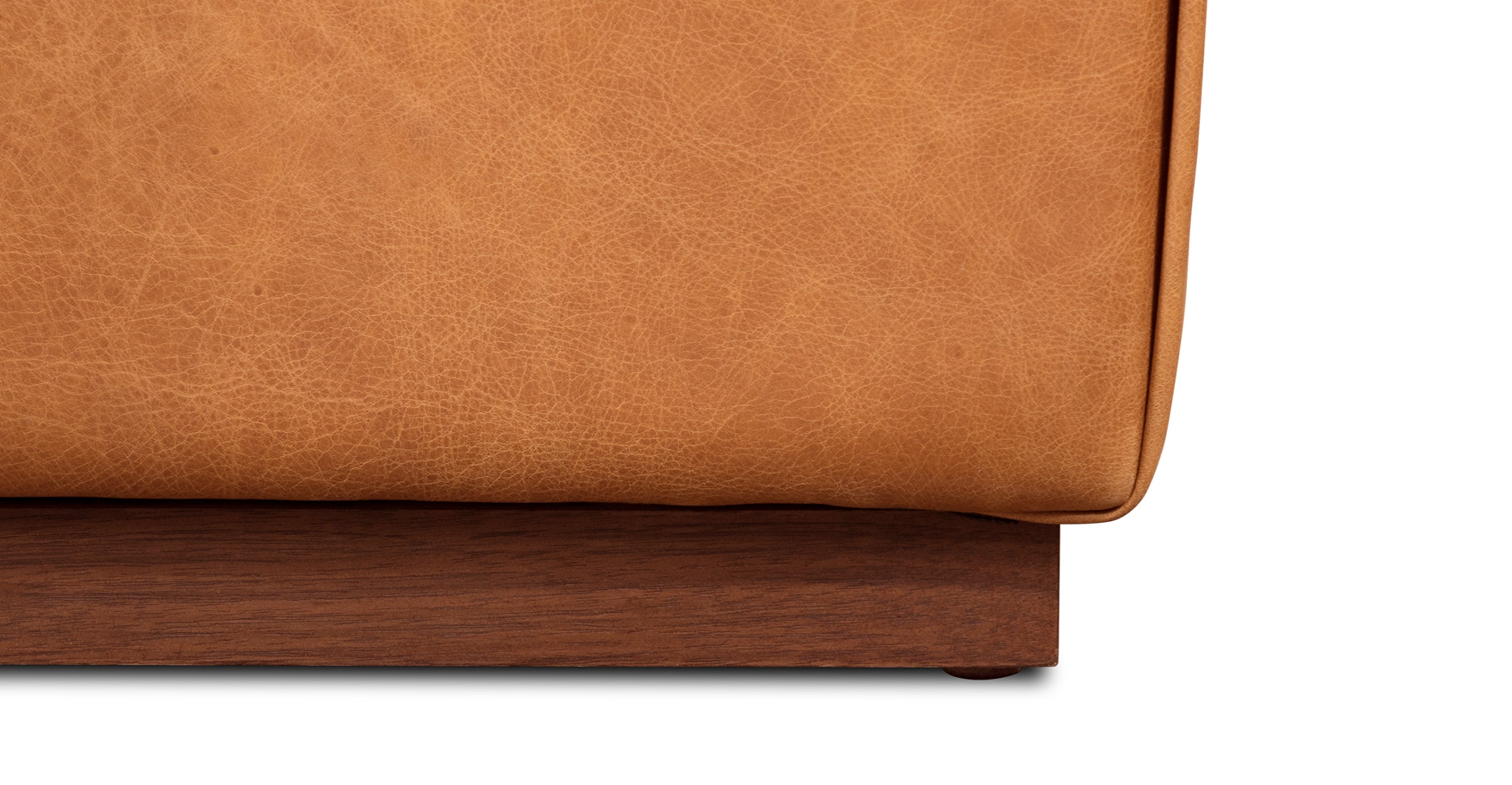 Jarmo Leather Ottoman with Walnut Table