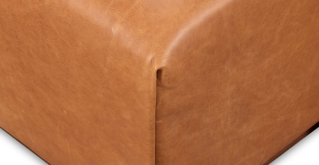 Jarmo Leather Ottoman with Walnut Table