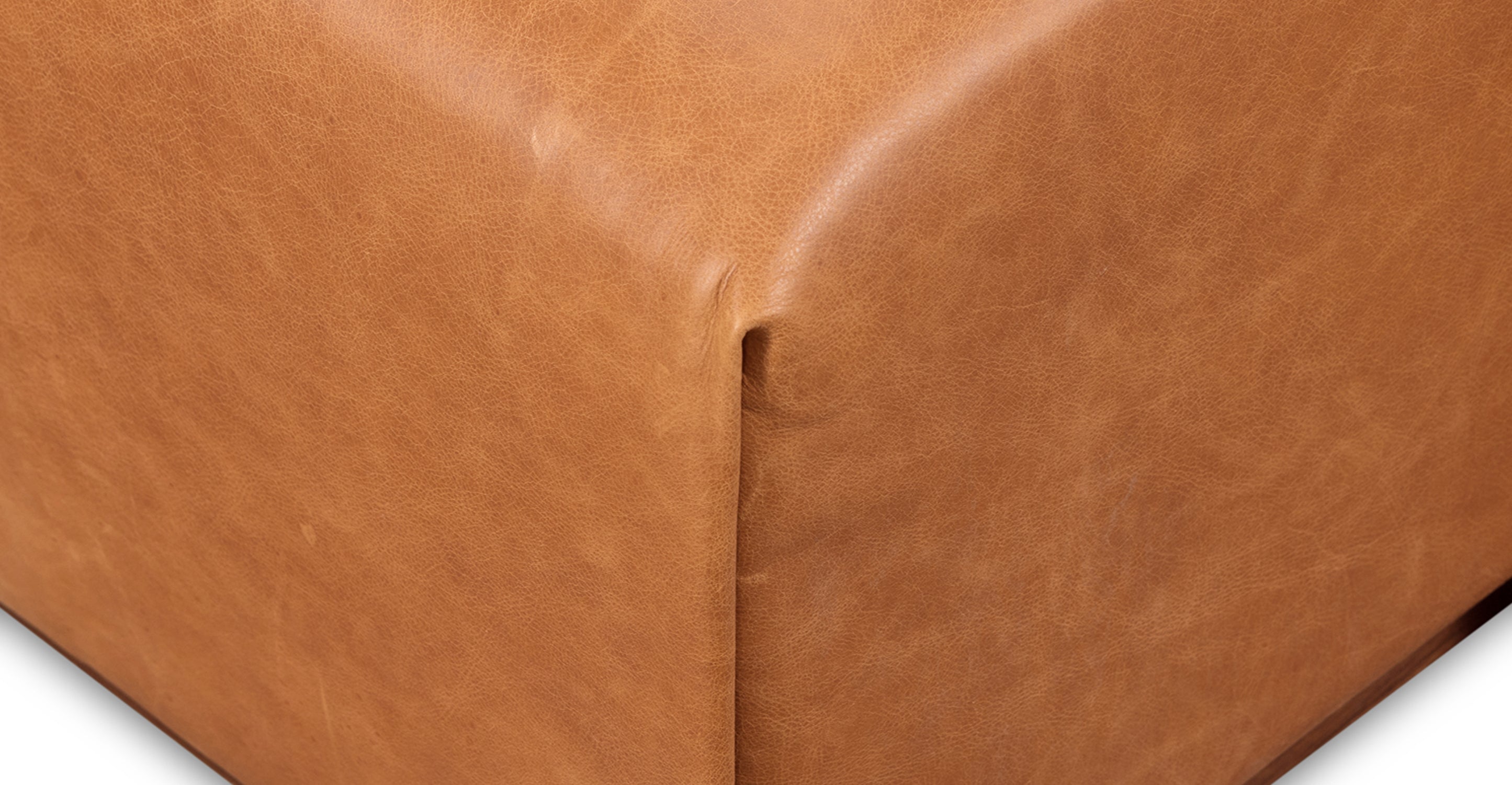 Jarmo Leather Ottoman with Walnut Table