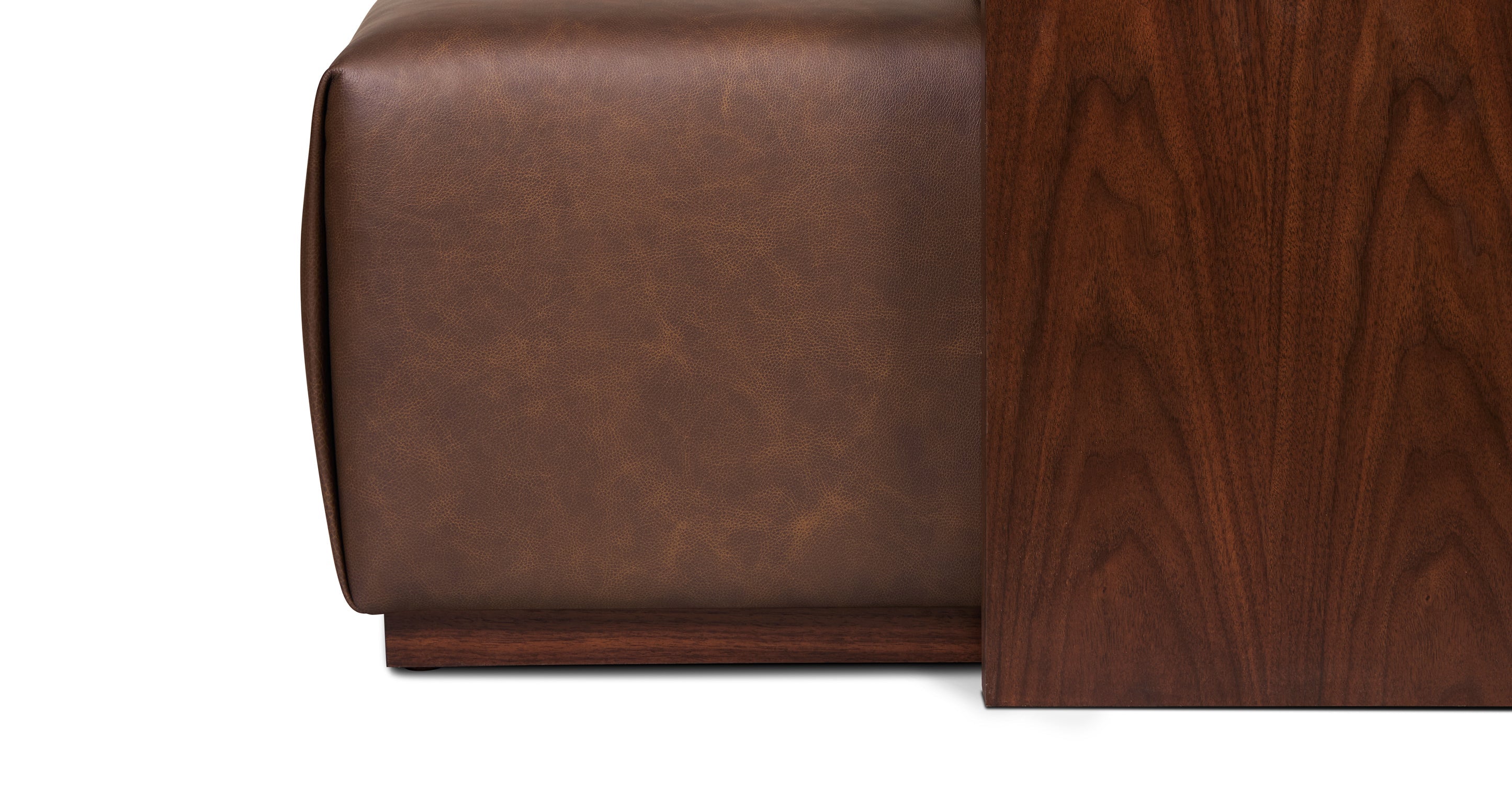 Jarmo Leather Ottoman with Walnut Table
