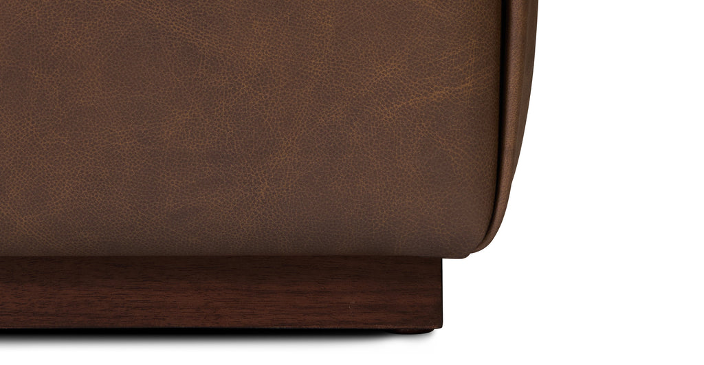 Jarmo Leather Ottoman with Walnut Table