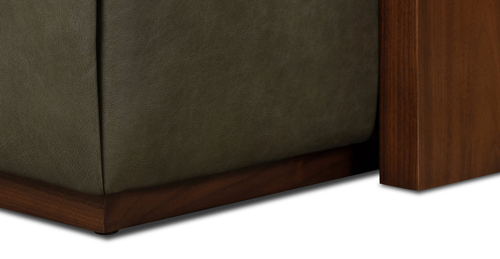 Jarmo Leather Ottoman with Walnut Table