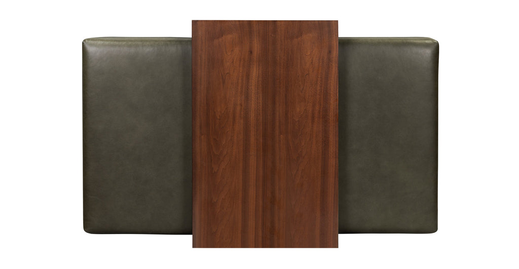 Jarmo Leather Ottoman with Walnut Table