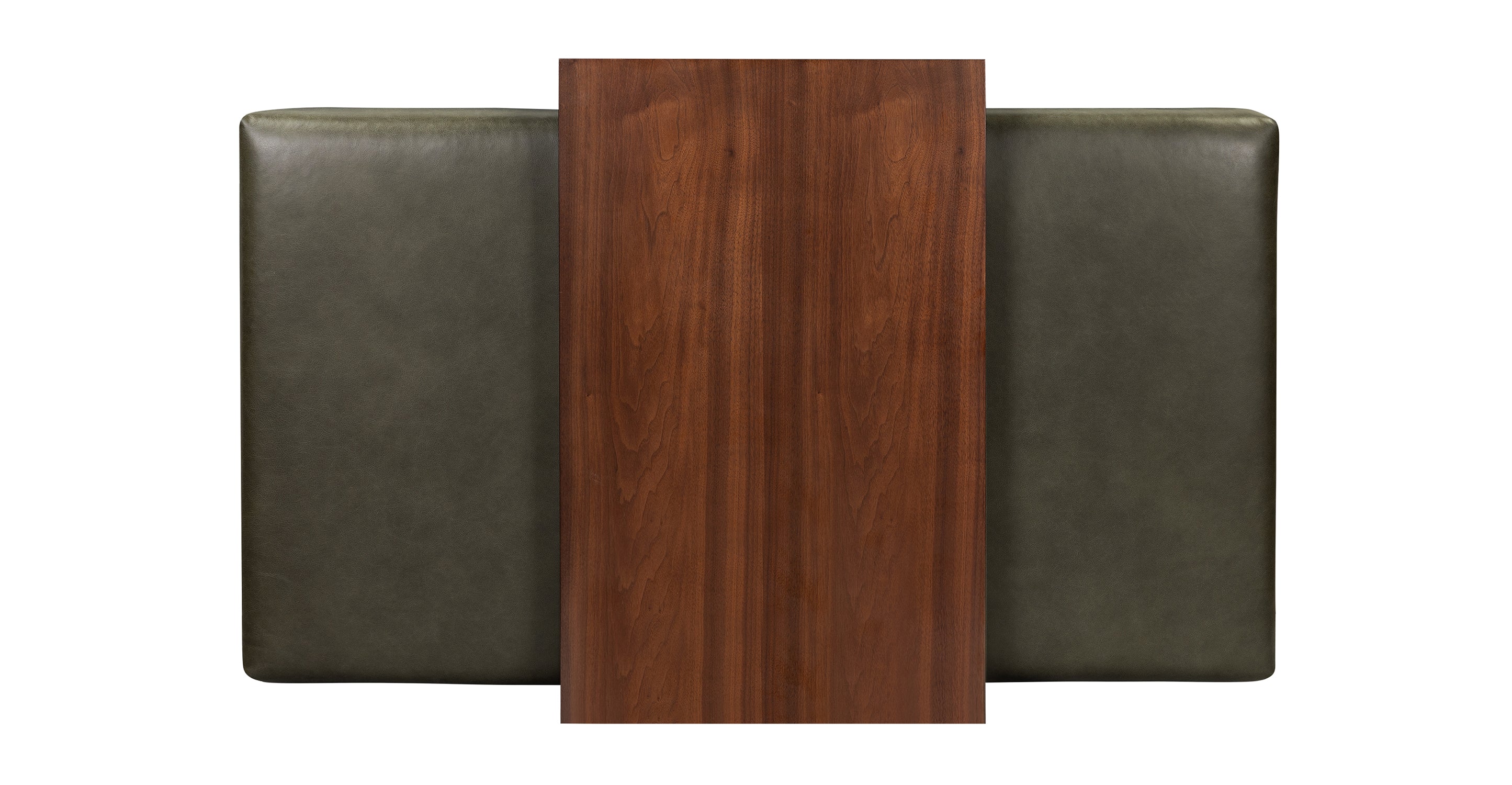 Jarmo Leather Ottoman with Walnut Table