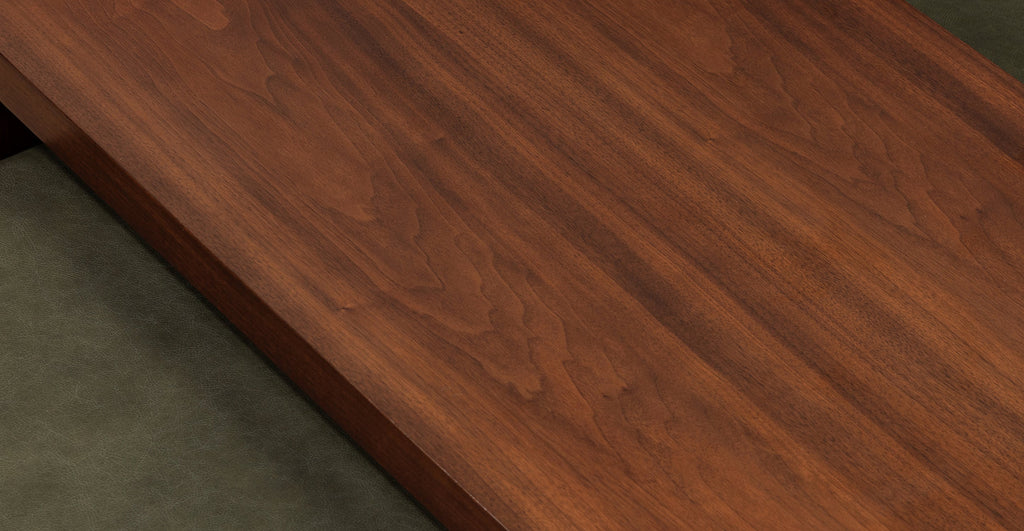 Jarmo Leather Ottoman with Walnut Table