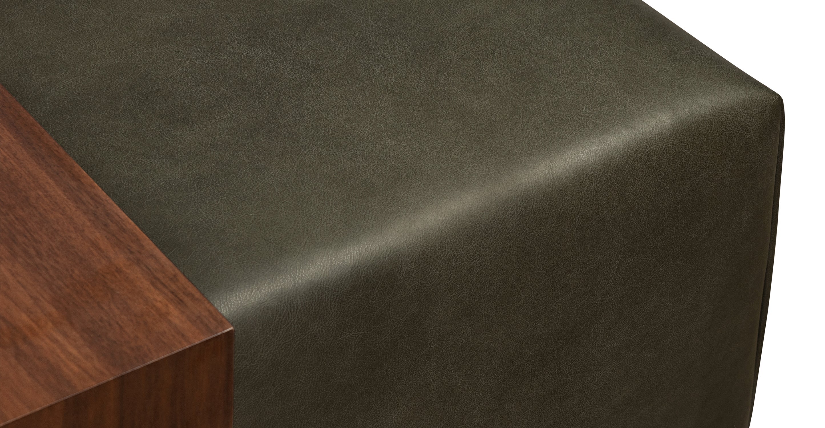 Jarmo Leather Ottoman with Walnut Table