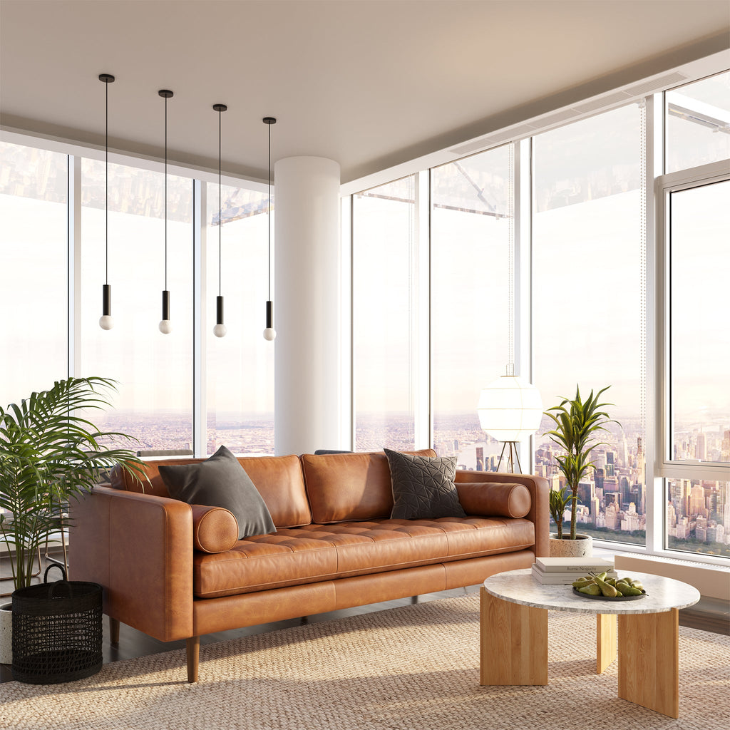 Napa Leather Sofa 88.5”