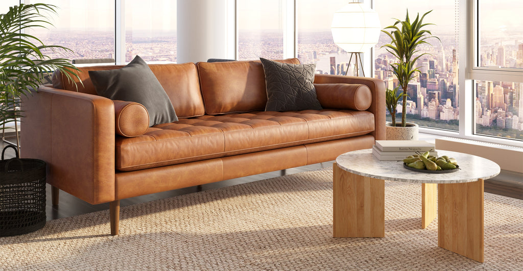 Napa Leather Sofa 88.5”