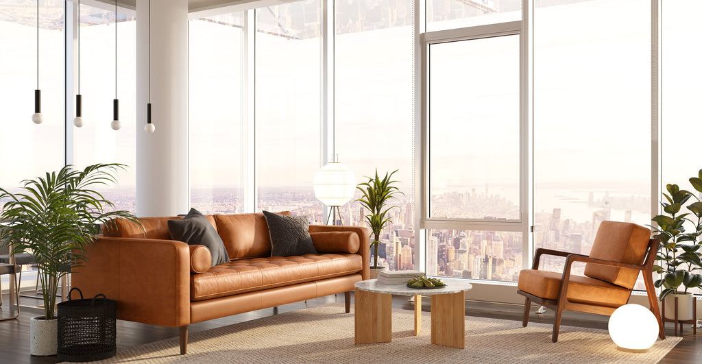 Napa Leather Sofa 88.5”