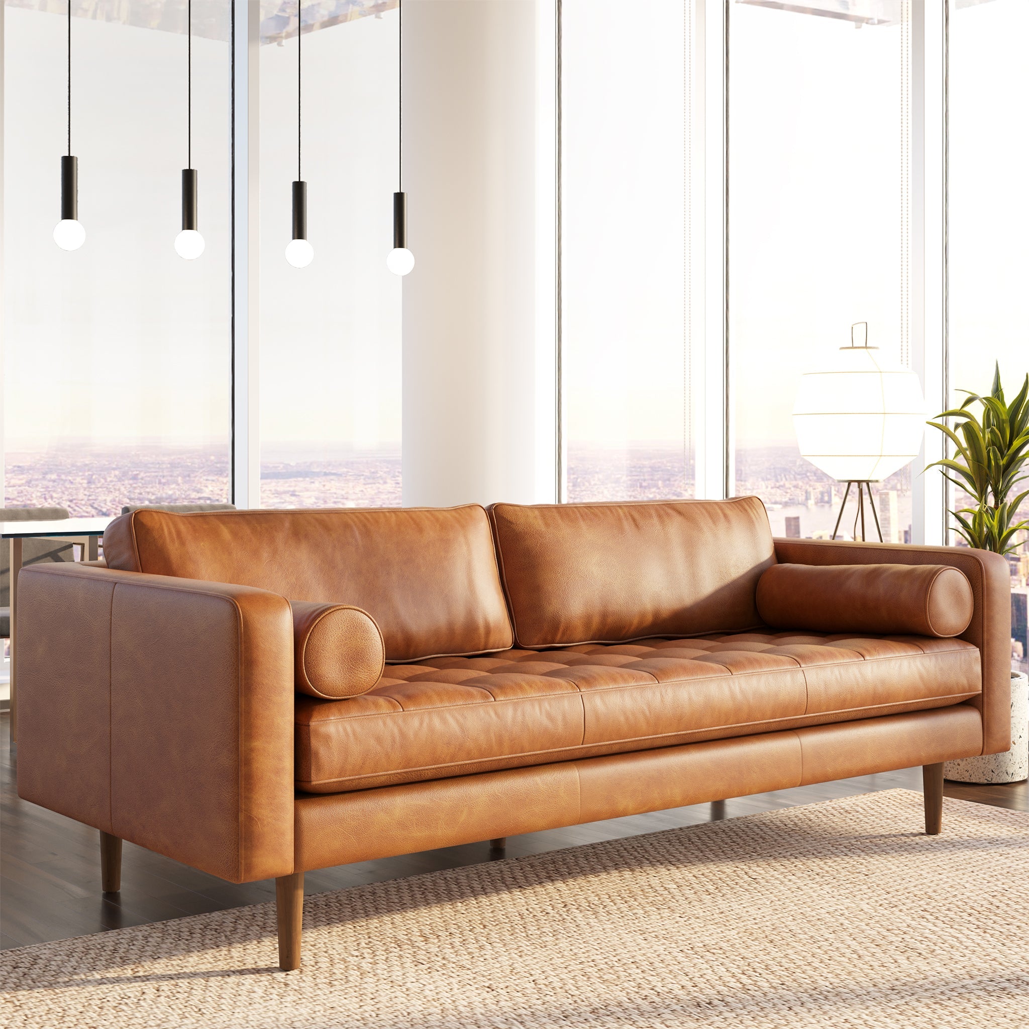 Napa Leather Sofa 88.5”