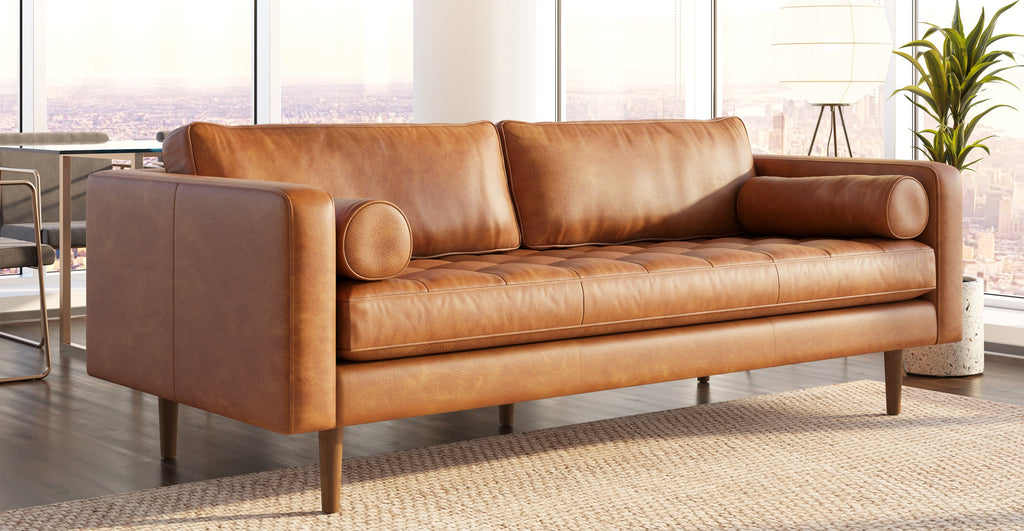 Napa Leather Sofa 88.5”