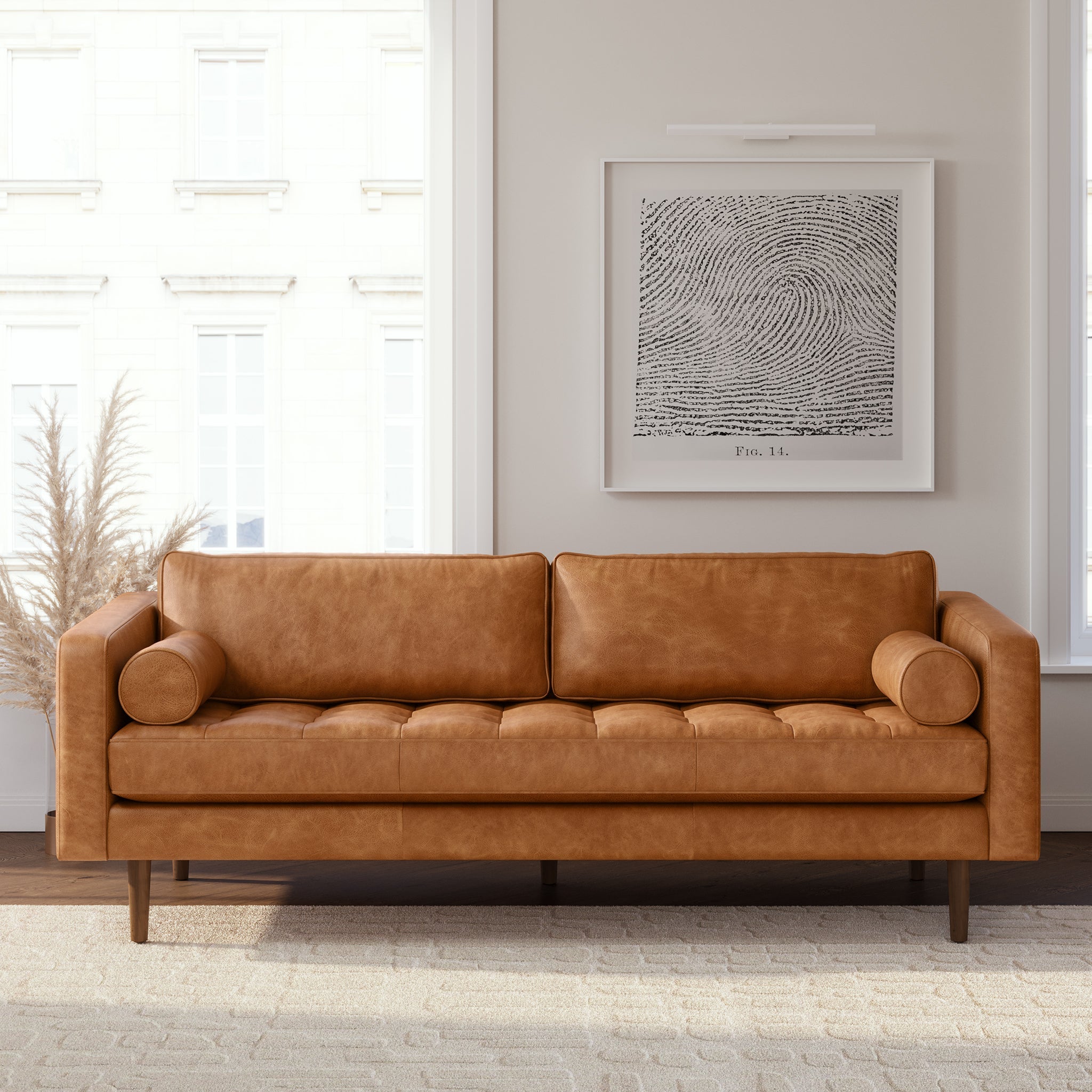 Napa Leather Sofa 88.5”