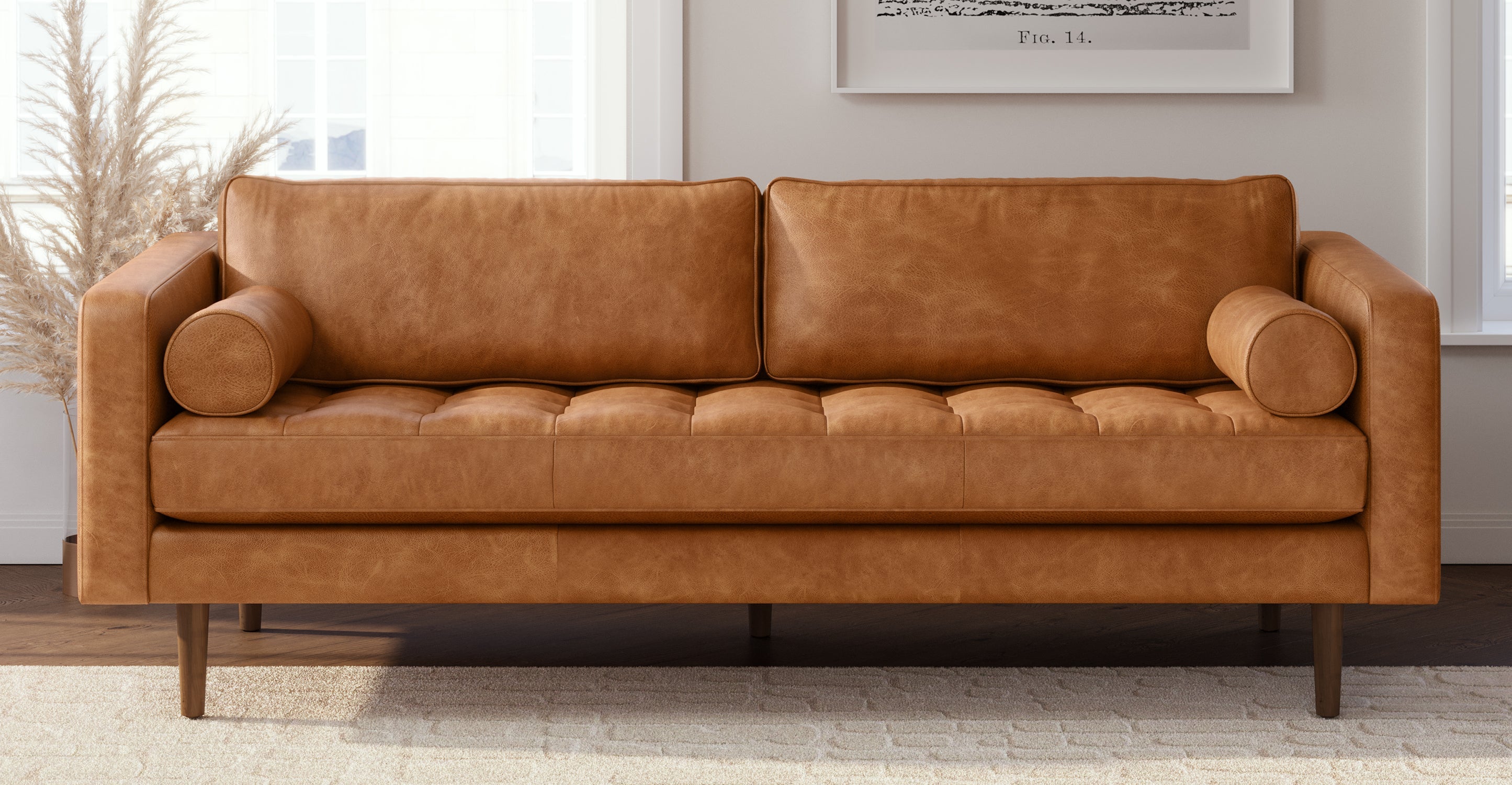 Napa Leather Sofa 88.5”
