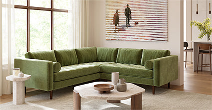 Napa Velvet Corner Sectional Sofa