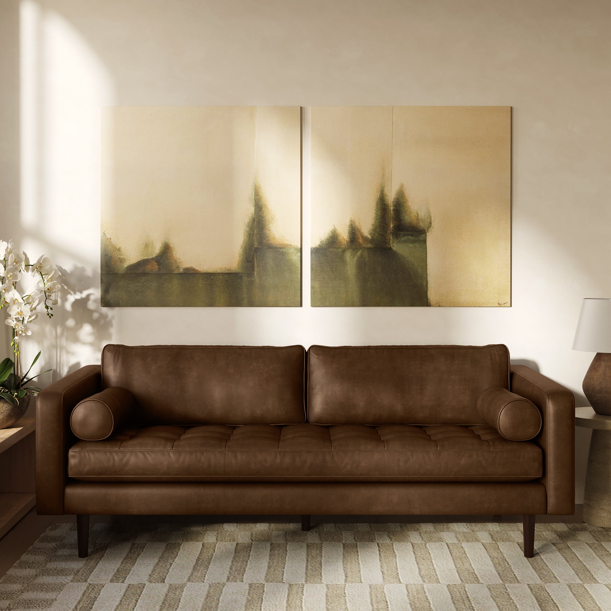 Napa Leather Sofa 88.5”