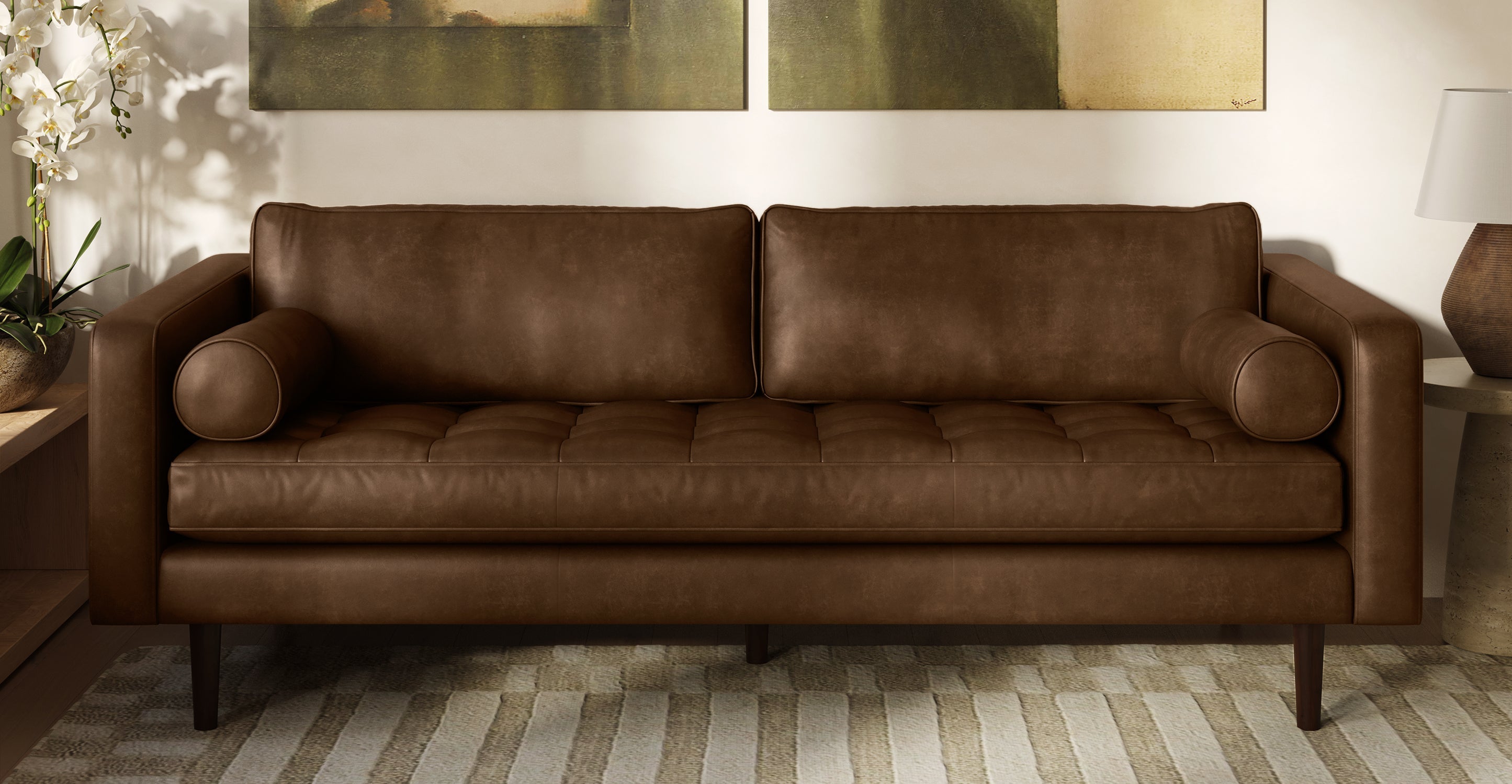 Napa Leather Sofa 88.5”