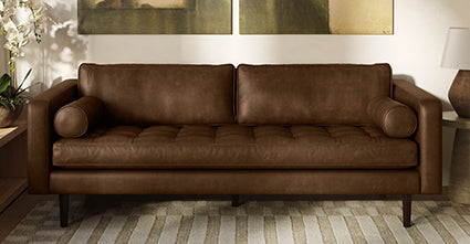 Napa Leather Sofa 88.5”