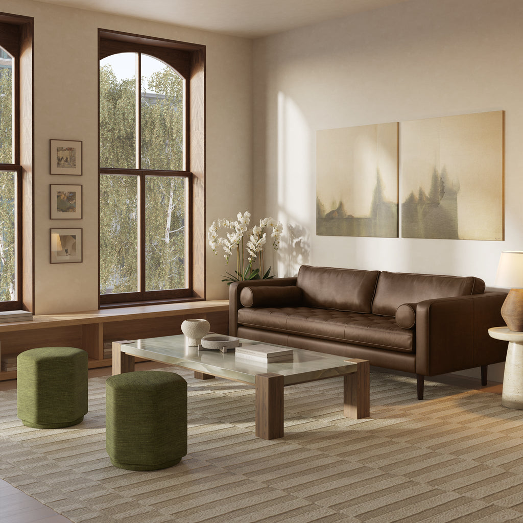 Napa Leather Sofa 88.5”