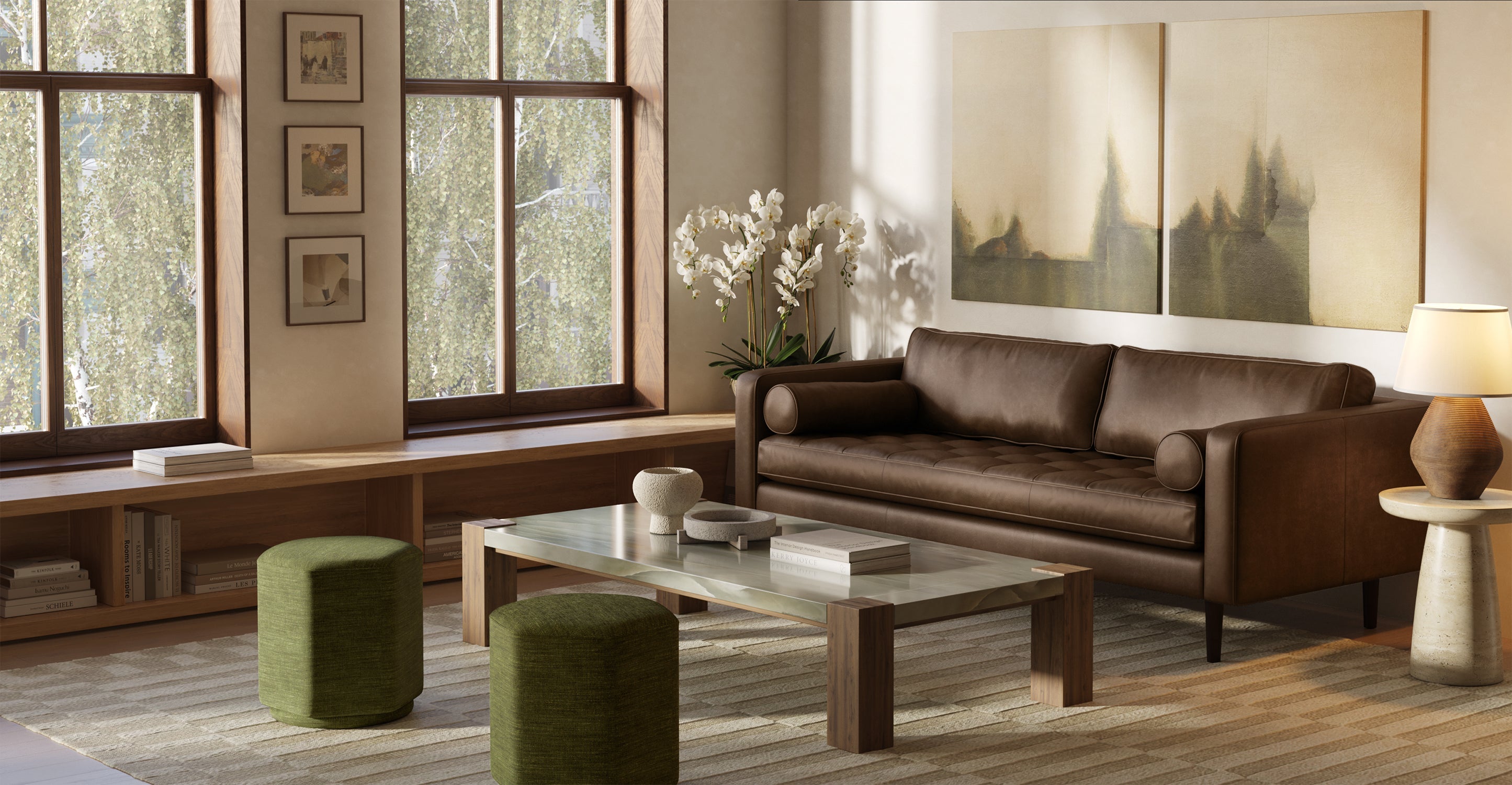 Napa Leather Sofa 88.5”