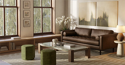 Napa Leather Sofa 88.5”