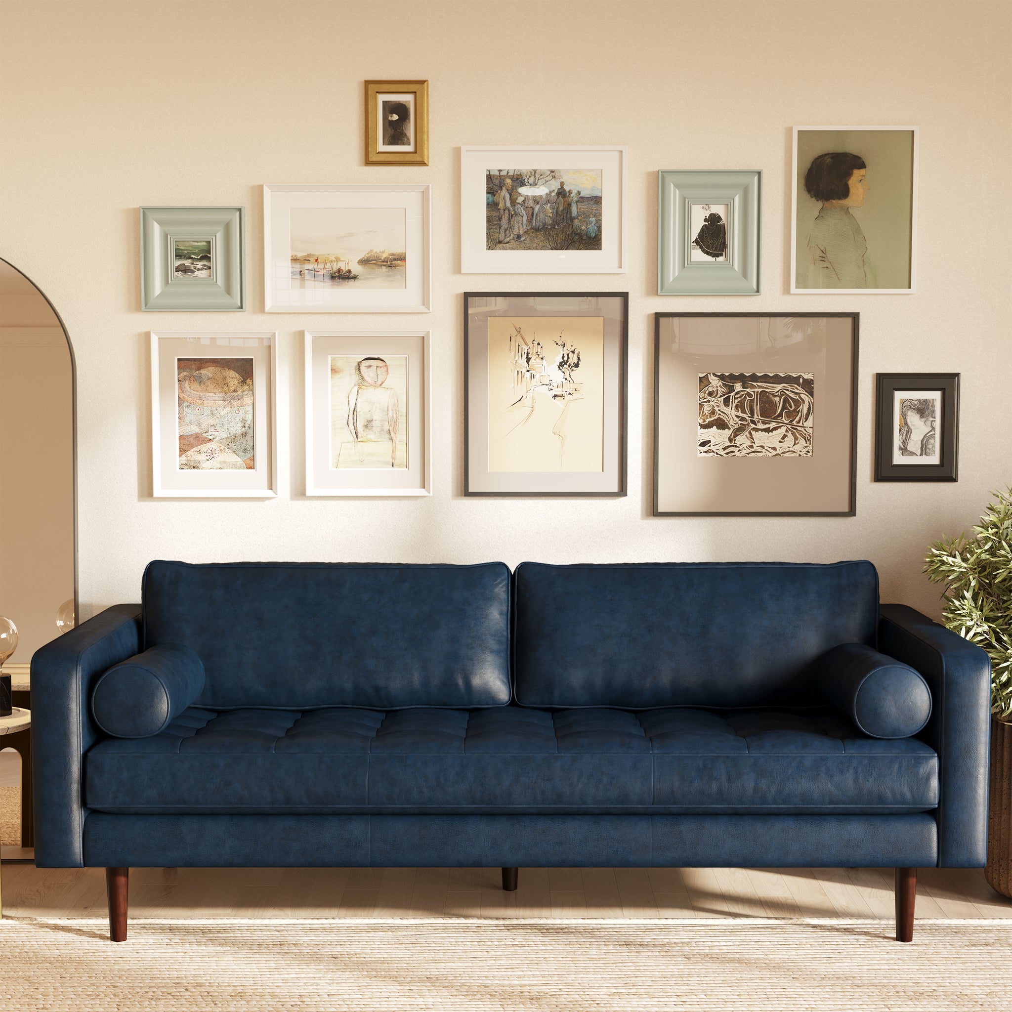 Napa Leather Sofa 88.5”