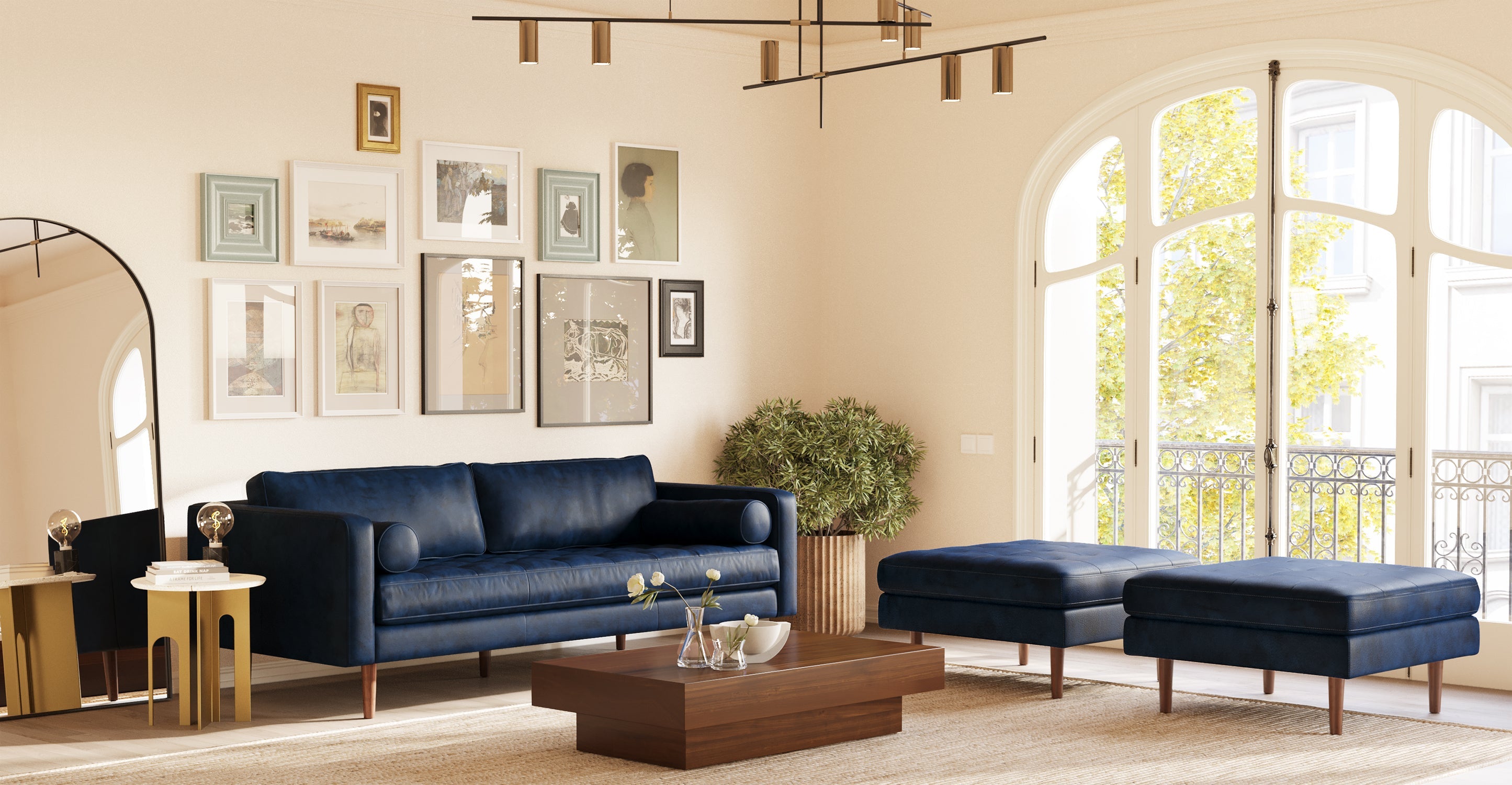 Napa Leather Sofa 88.5”