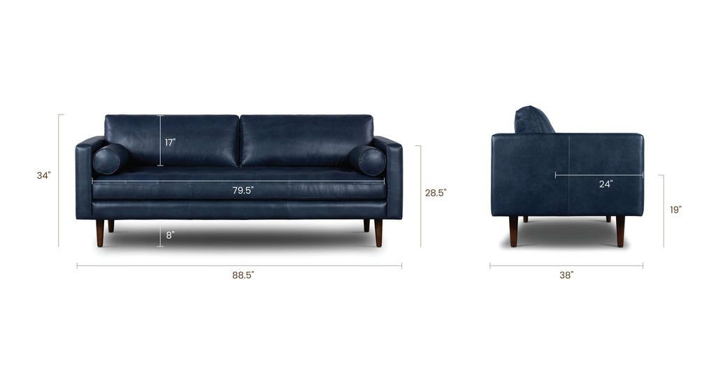 Napa Leather Sofa 88.5”