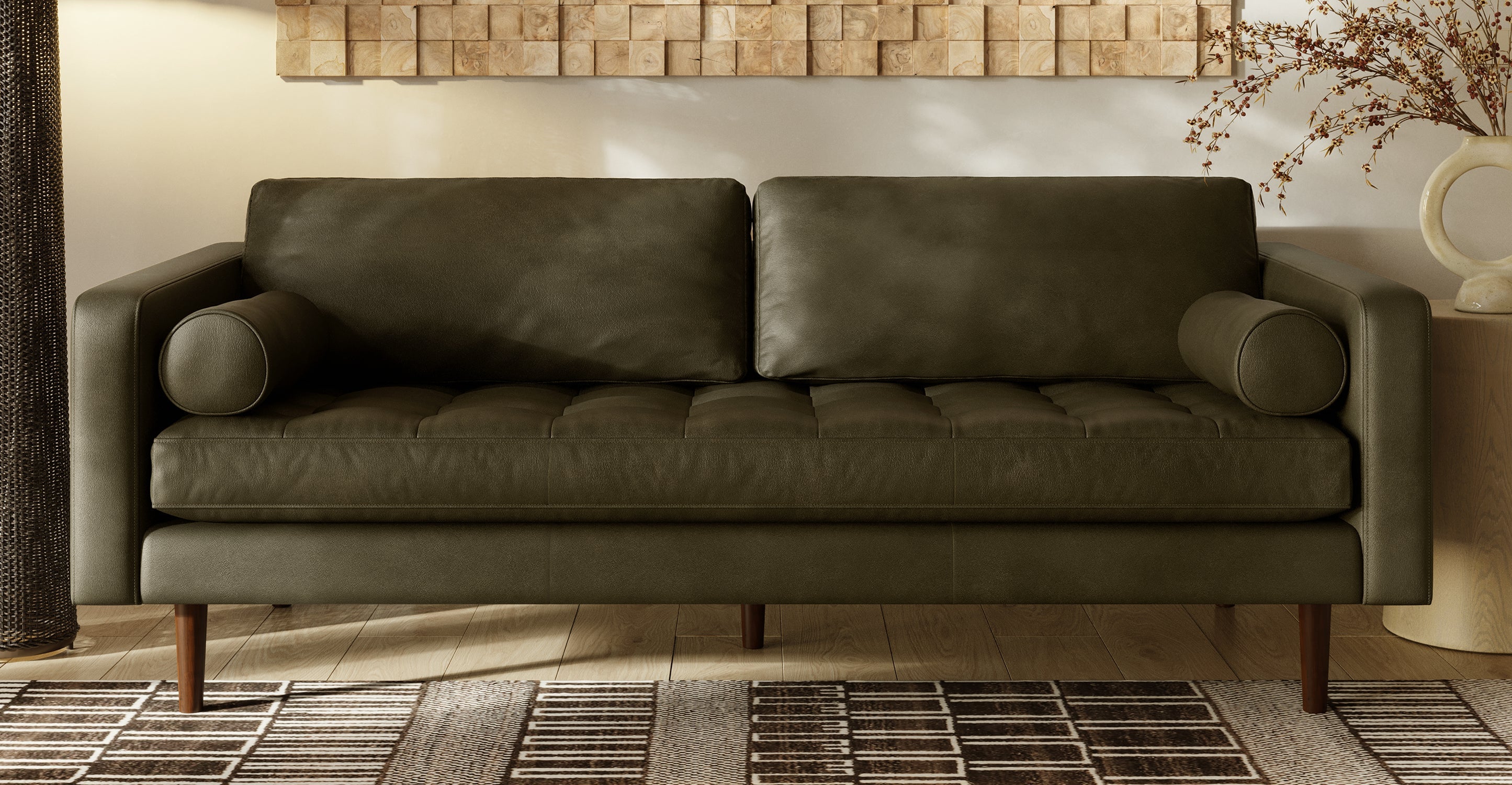 Napa Leather Sofa 88.5”