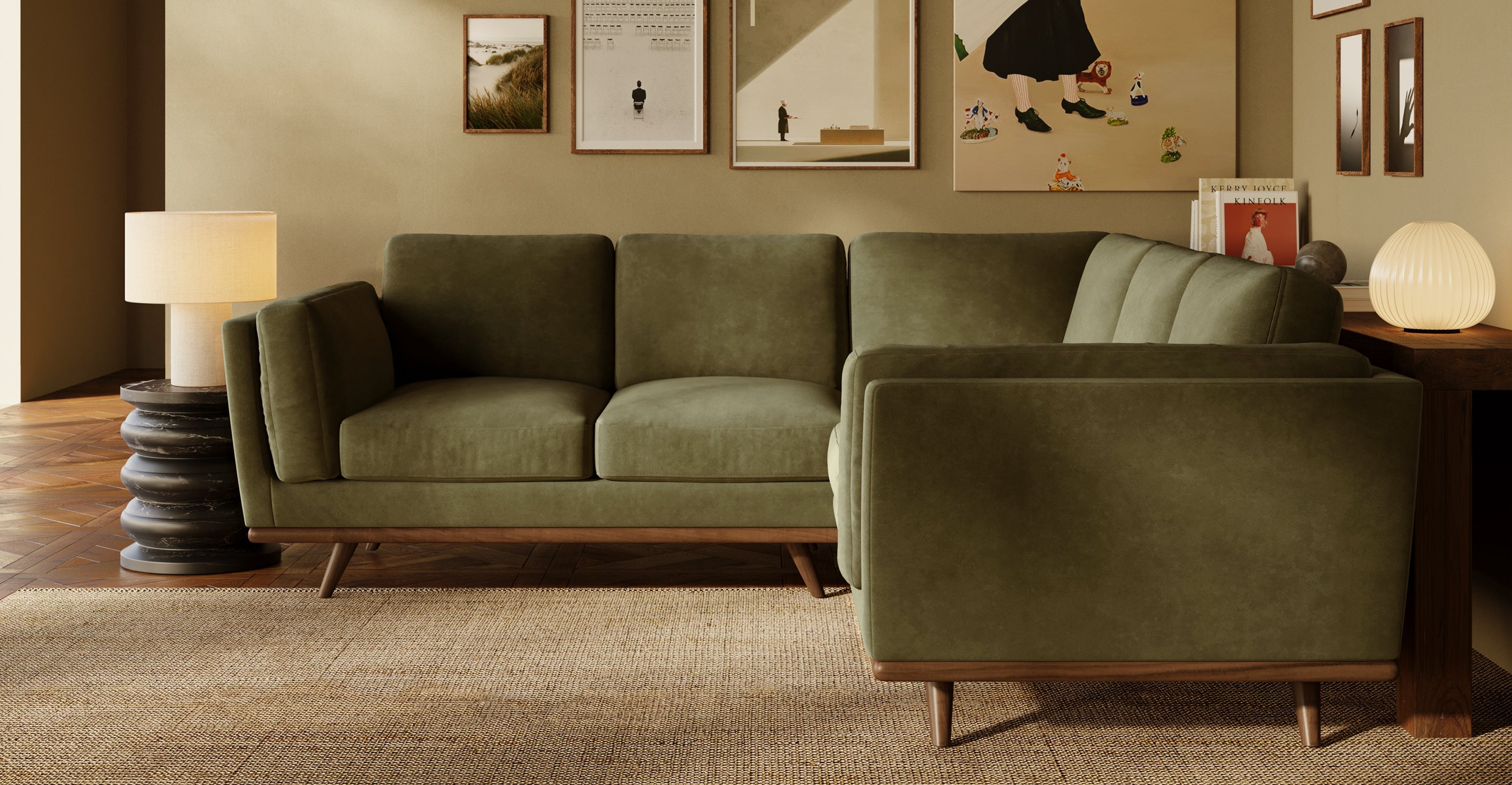 Cadiz Velvet Corner Sectional