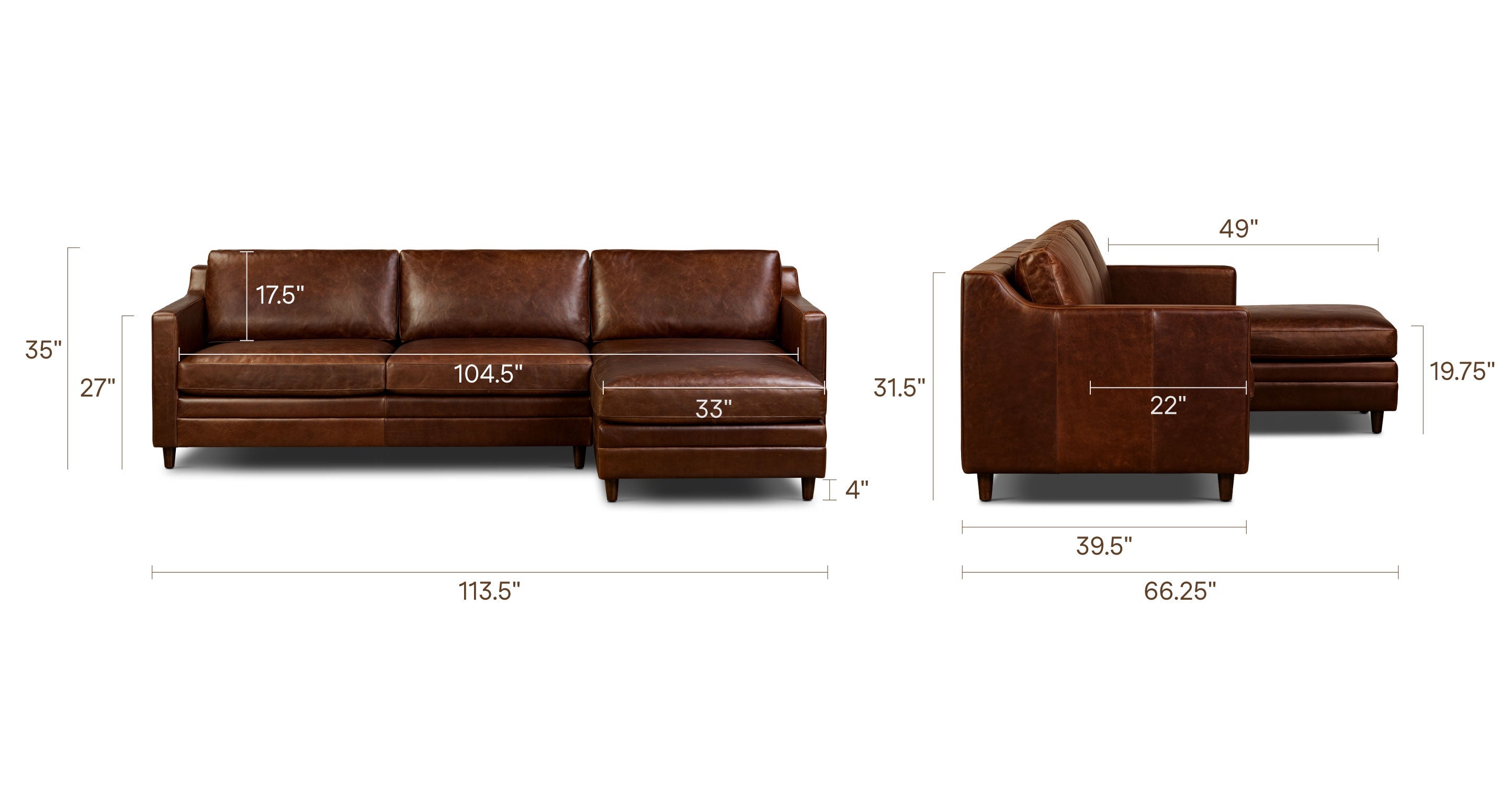 Harper 113.5 Right-facing Pull-Out Sleeper Sectional