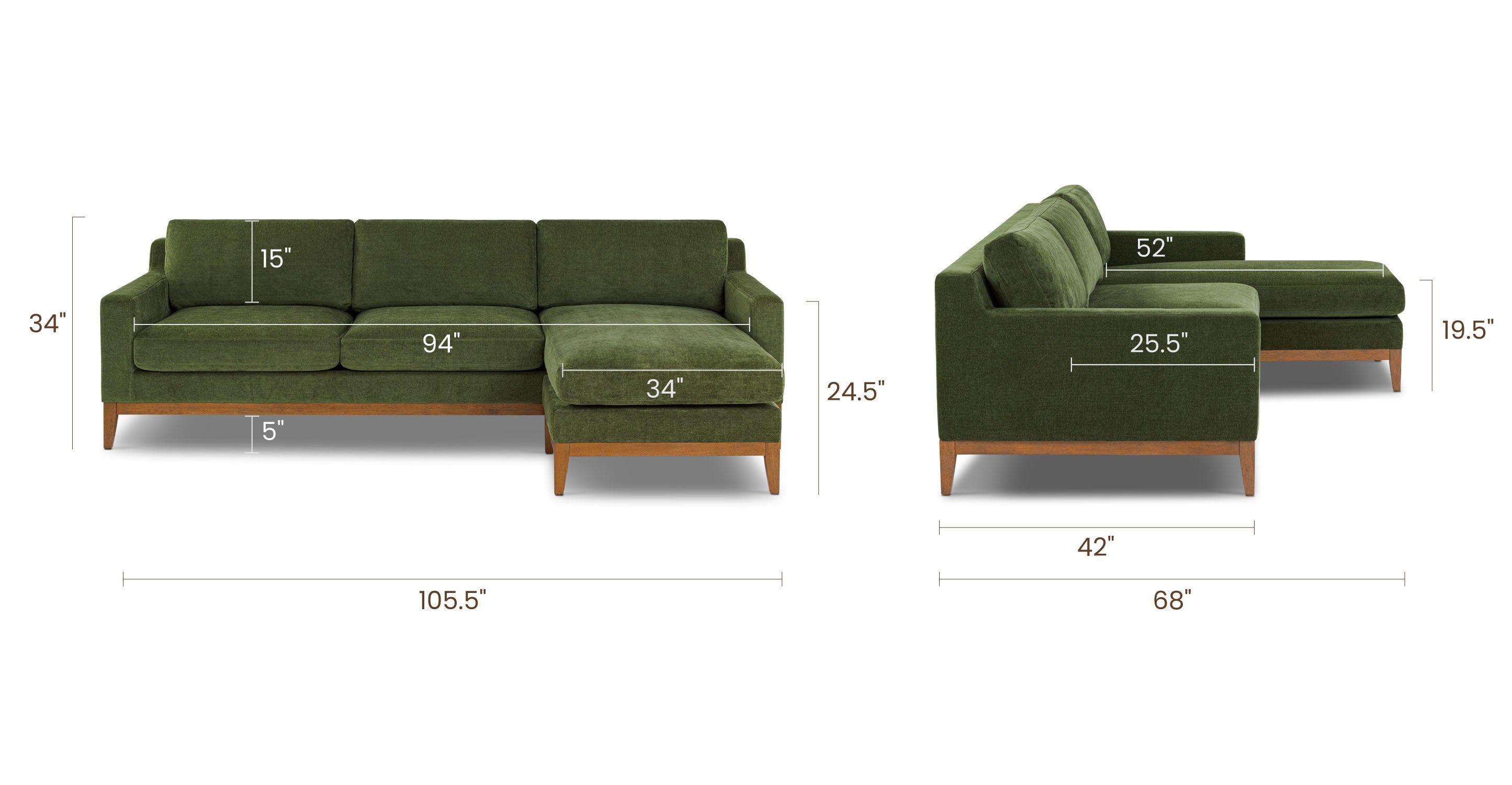 Zyon 105.5 Reversible Chaise Sectional