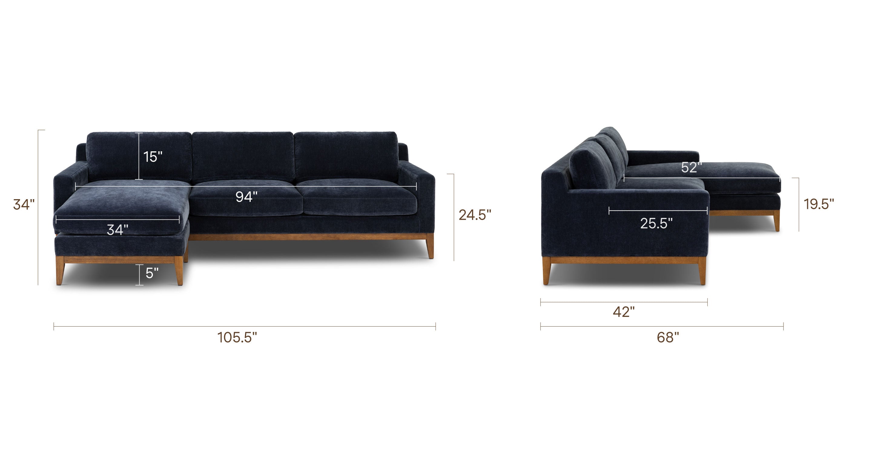Zyon 105.5 Reversible Chaise Sectional