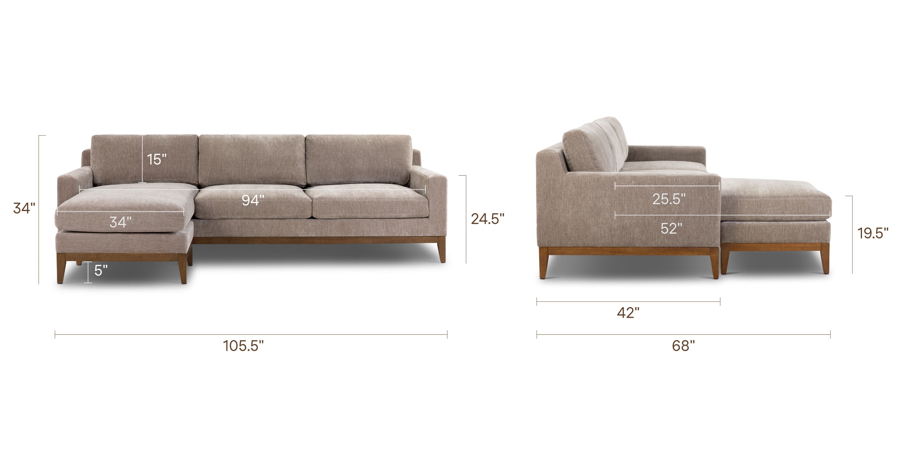 Zyon 105.5 Reversible Chaise Sectional
