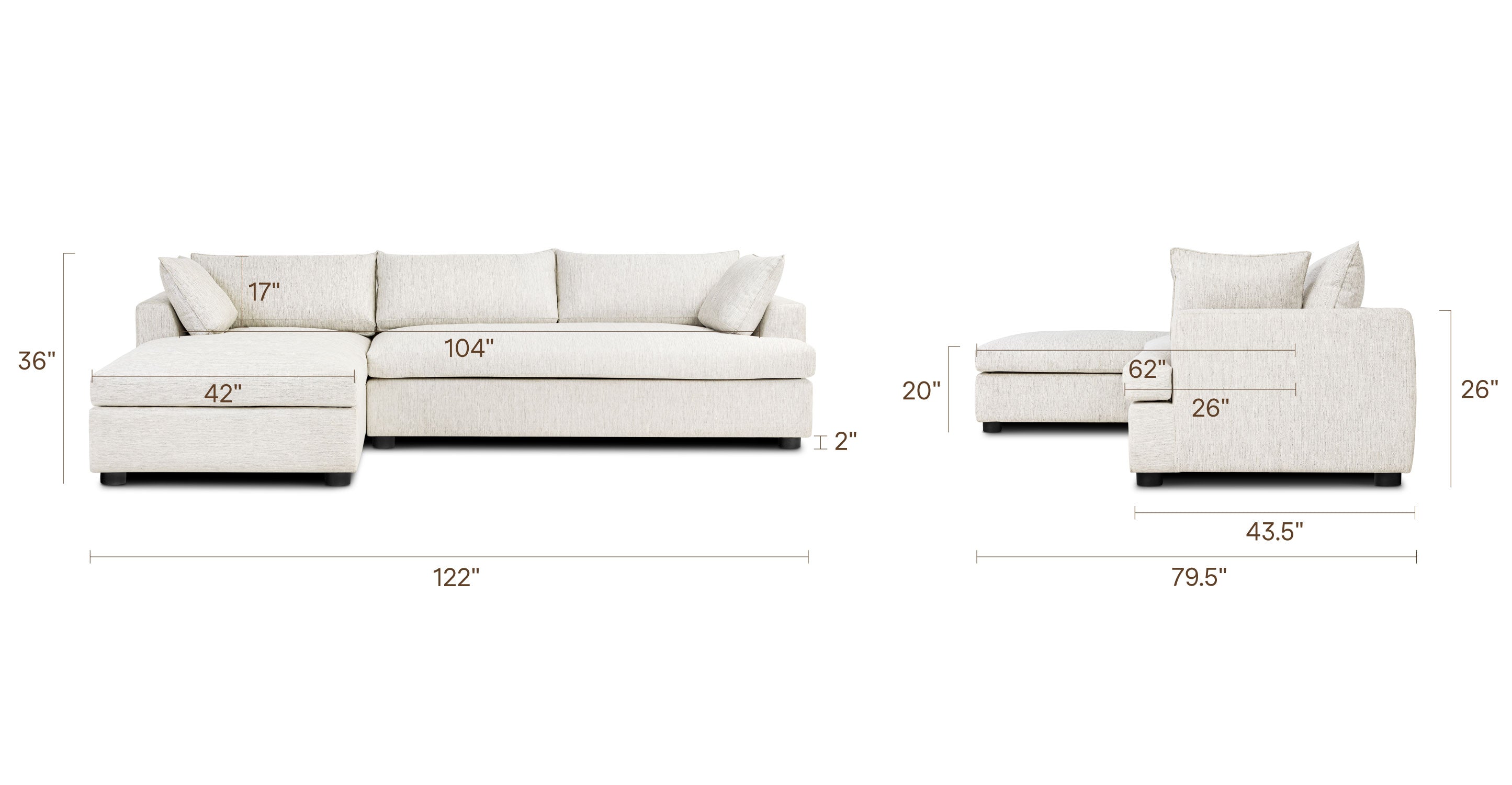 Milo Left-facing Sleeper Sectional