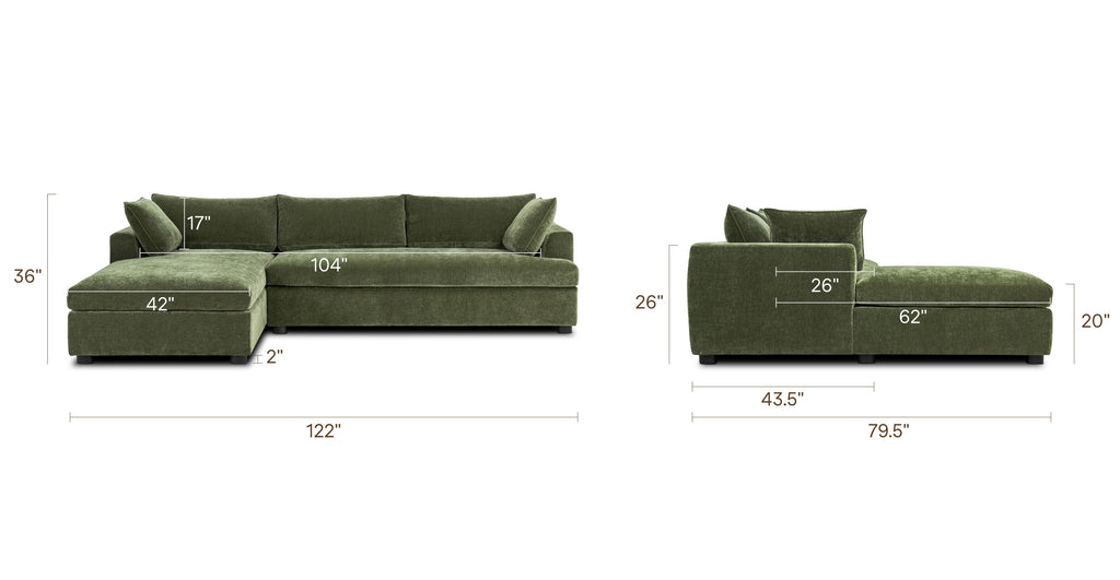 Milo Left-facing Sleeper Sectional