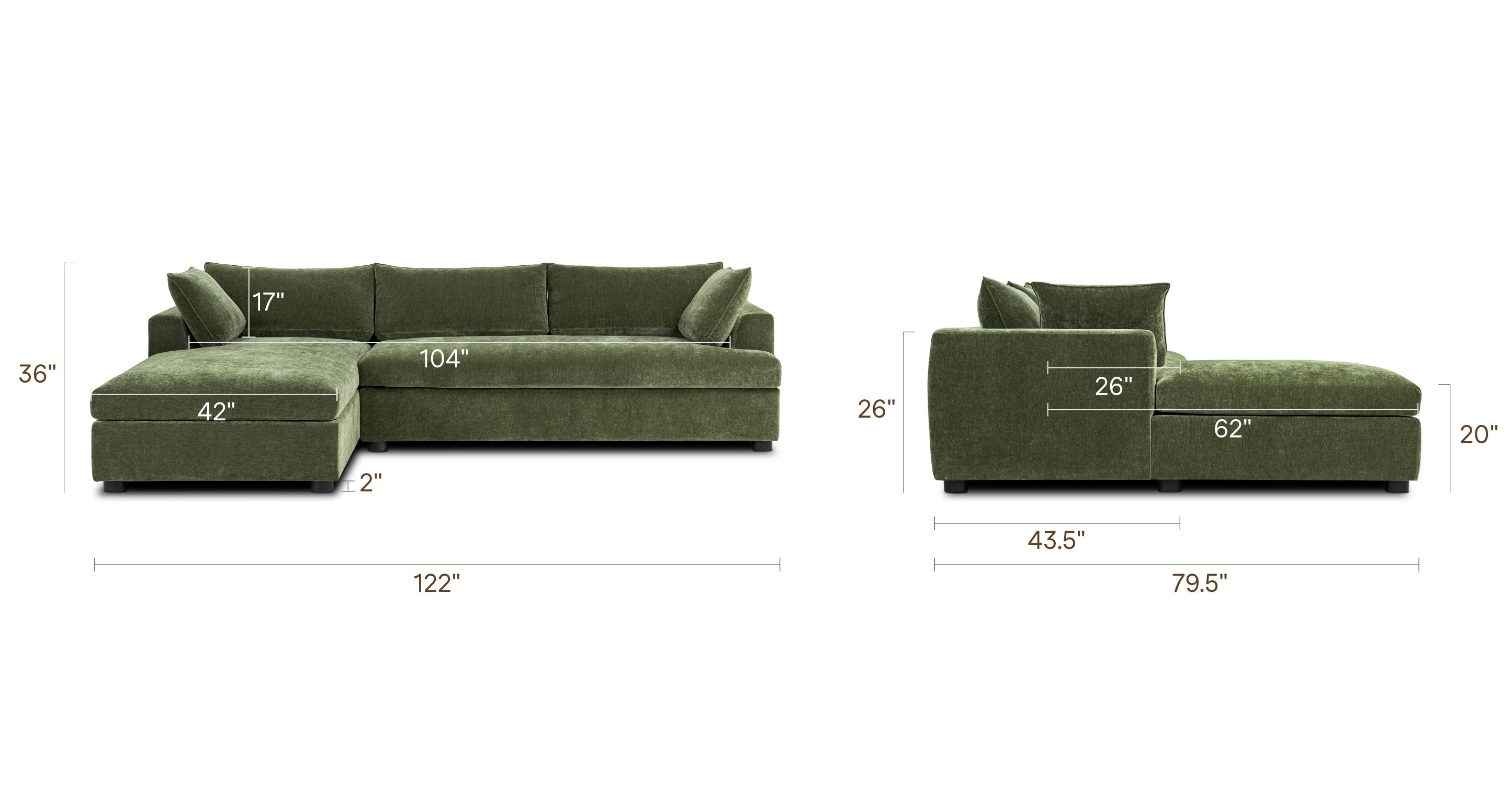 Milo Left-facing Sleeper Sectional