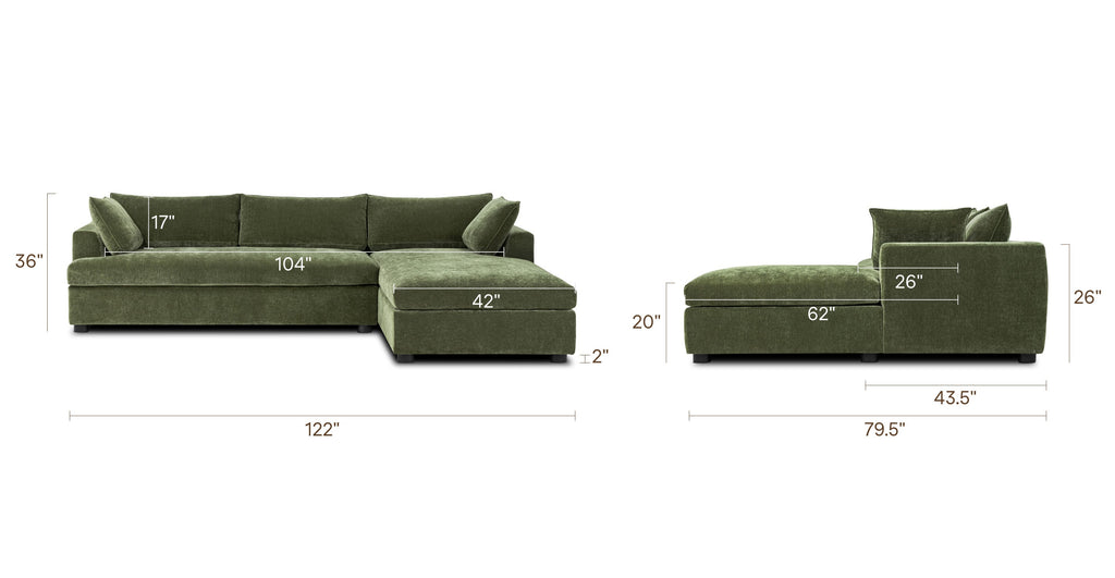 Milo Right-facing Sleeper Sectional