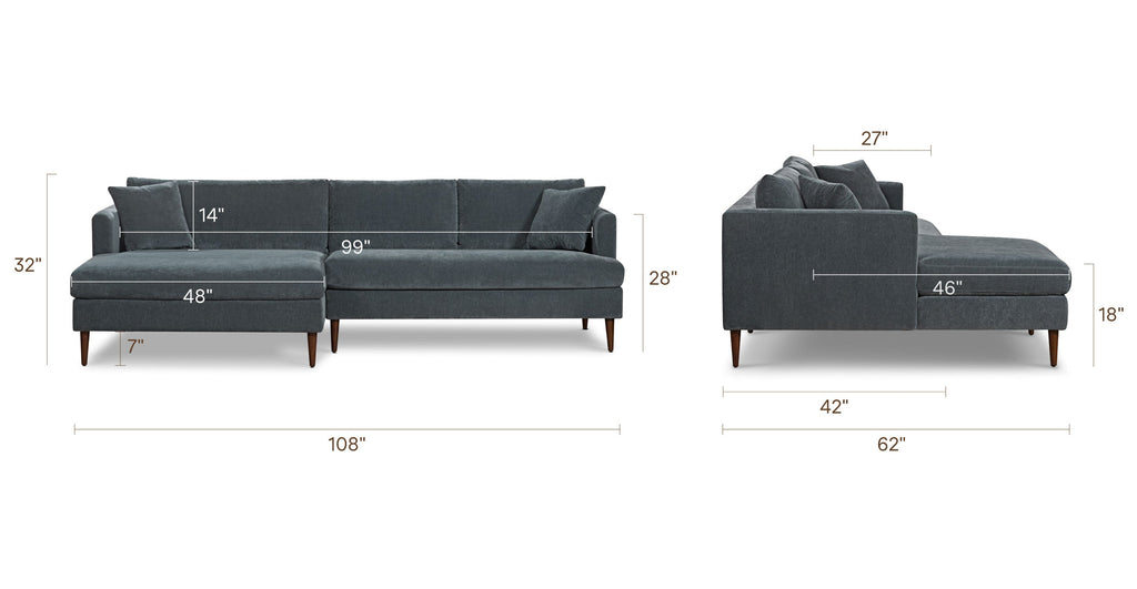 Lucerne Left-Facing Sectional with Extra-Wide Chaise