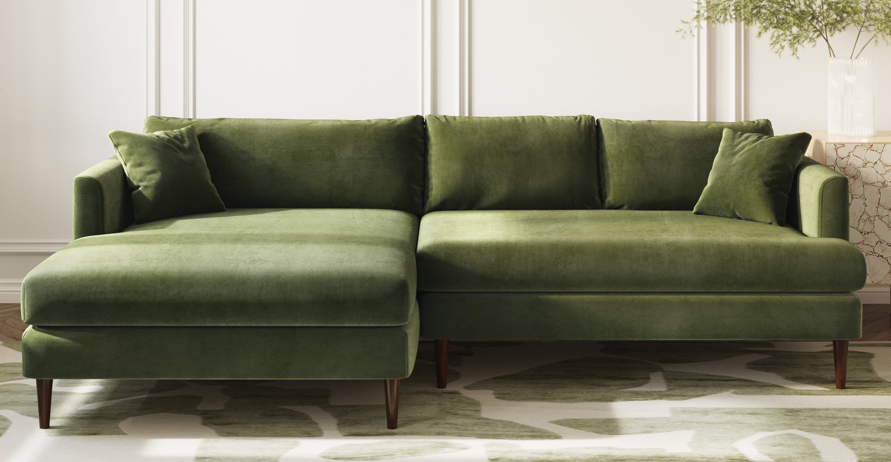 Lucerne Left-Facing Sectional with Extra-Wide Chaise