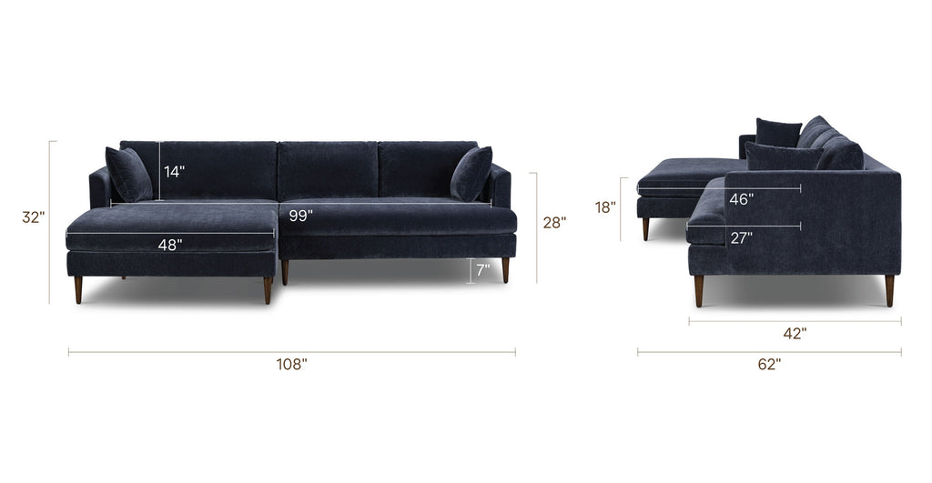 Lucerne Left-Facing Sectional with Extra-Wide Chaise