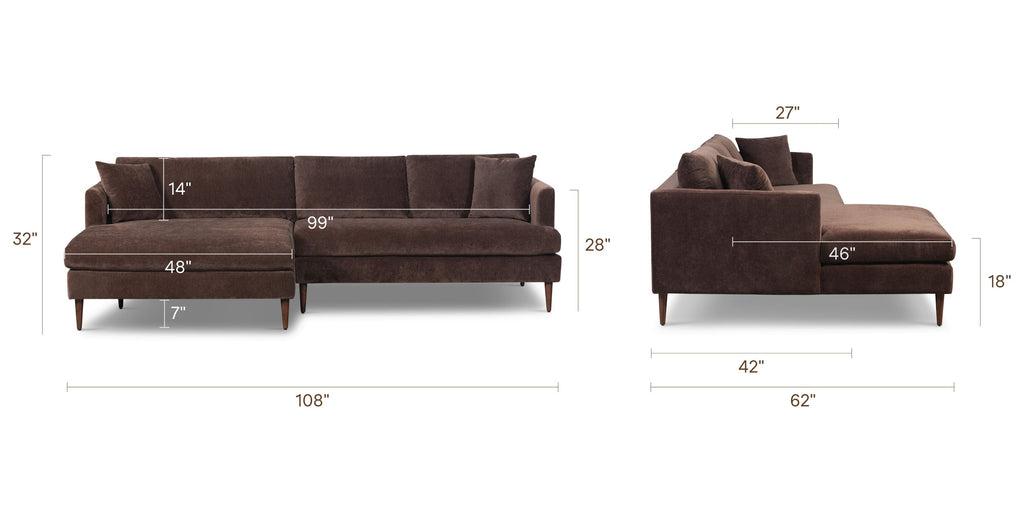 Lucerne Left-Facing Sectional with Extra-Wide Chaise