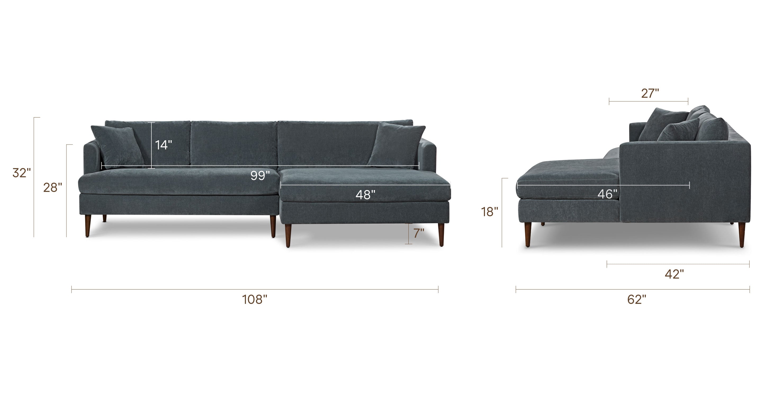Lucerne Right-Facing Sectional with Extra-Wide Chaise