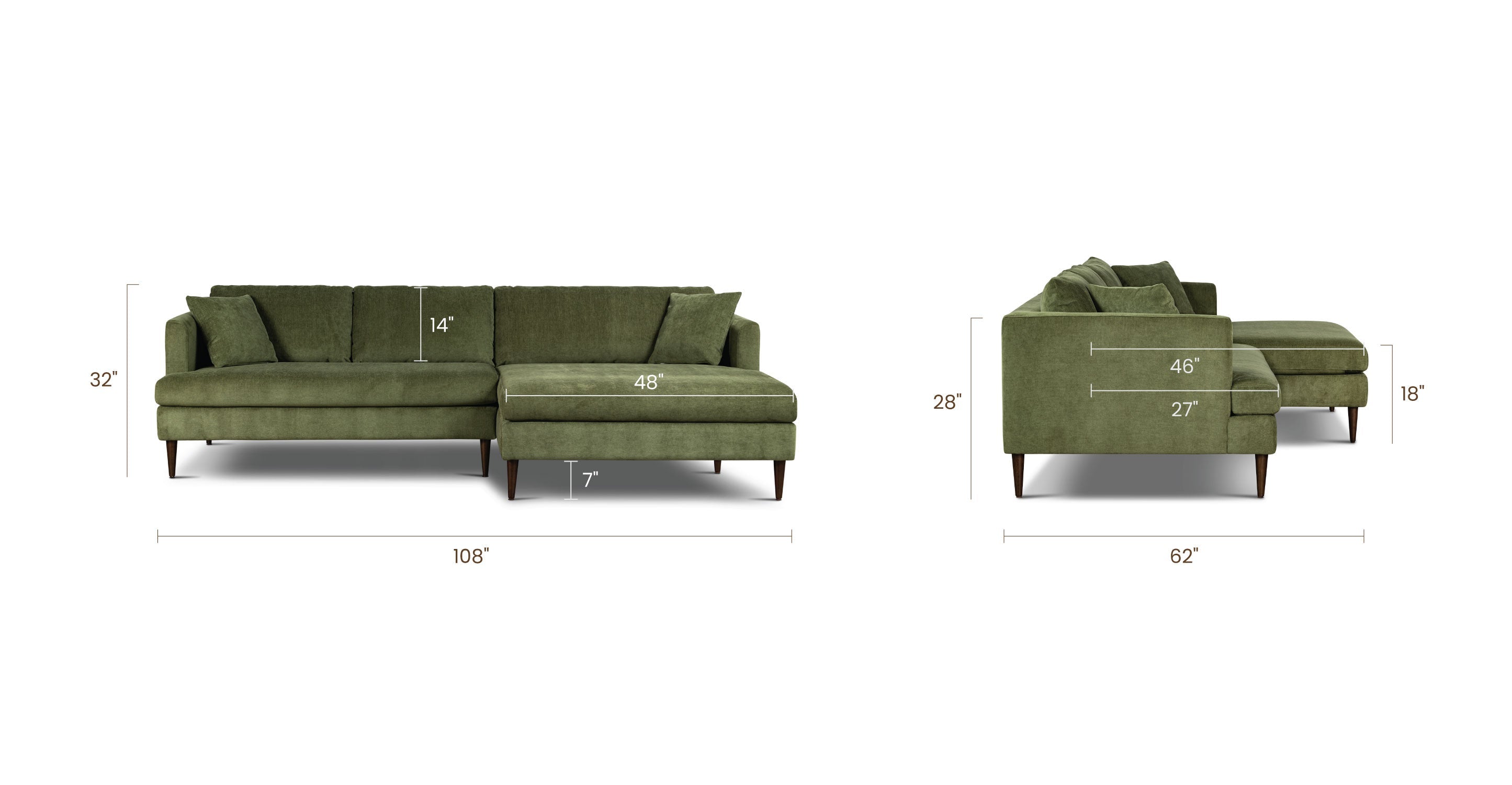 Lucerne Right-Facing Sectional with Extra-Wide Chaise