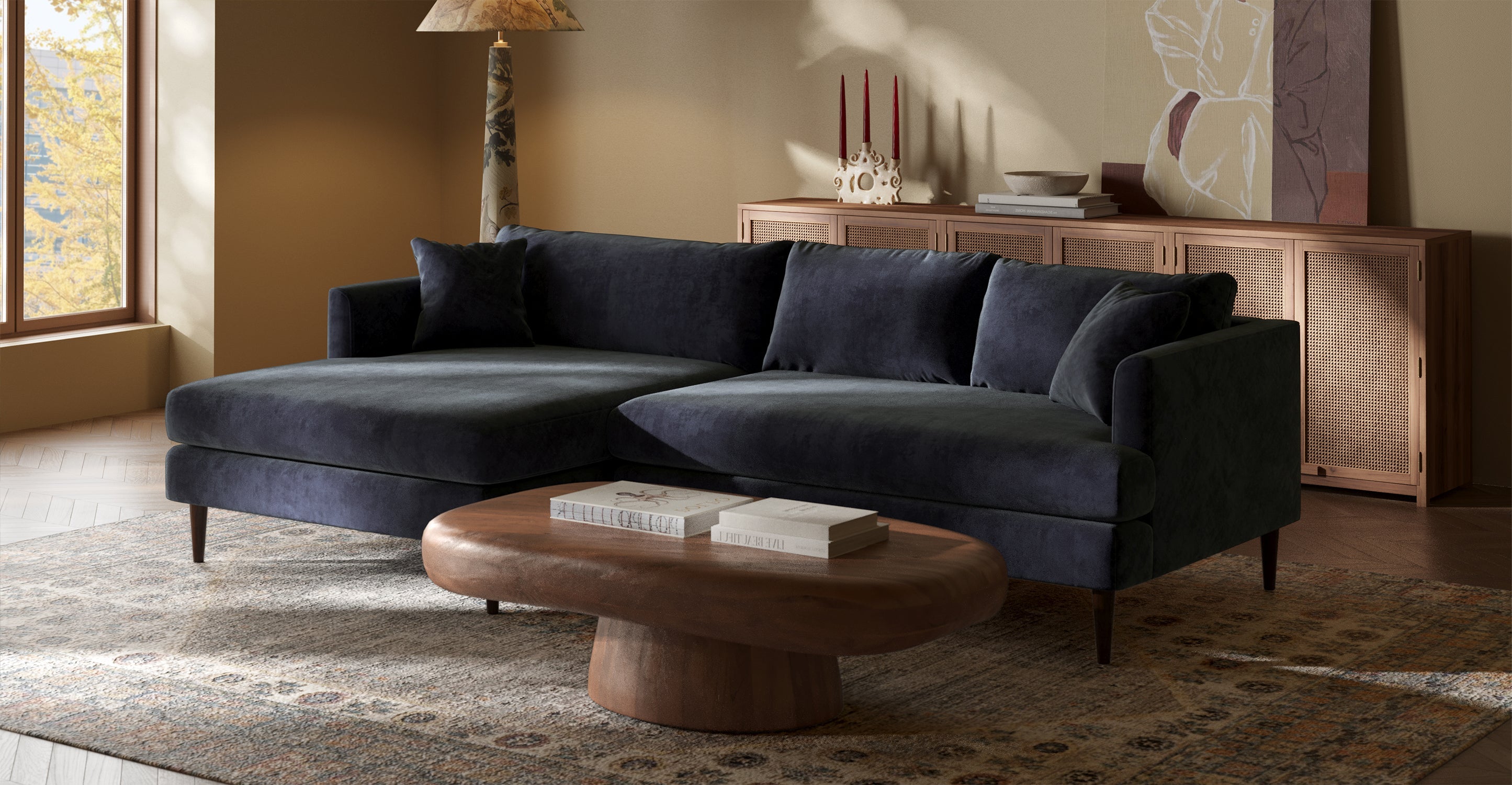 Lucerne Left-Facing Sectional with Extra-Wide Chaise