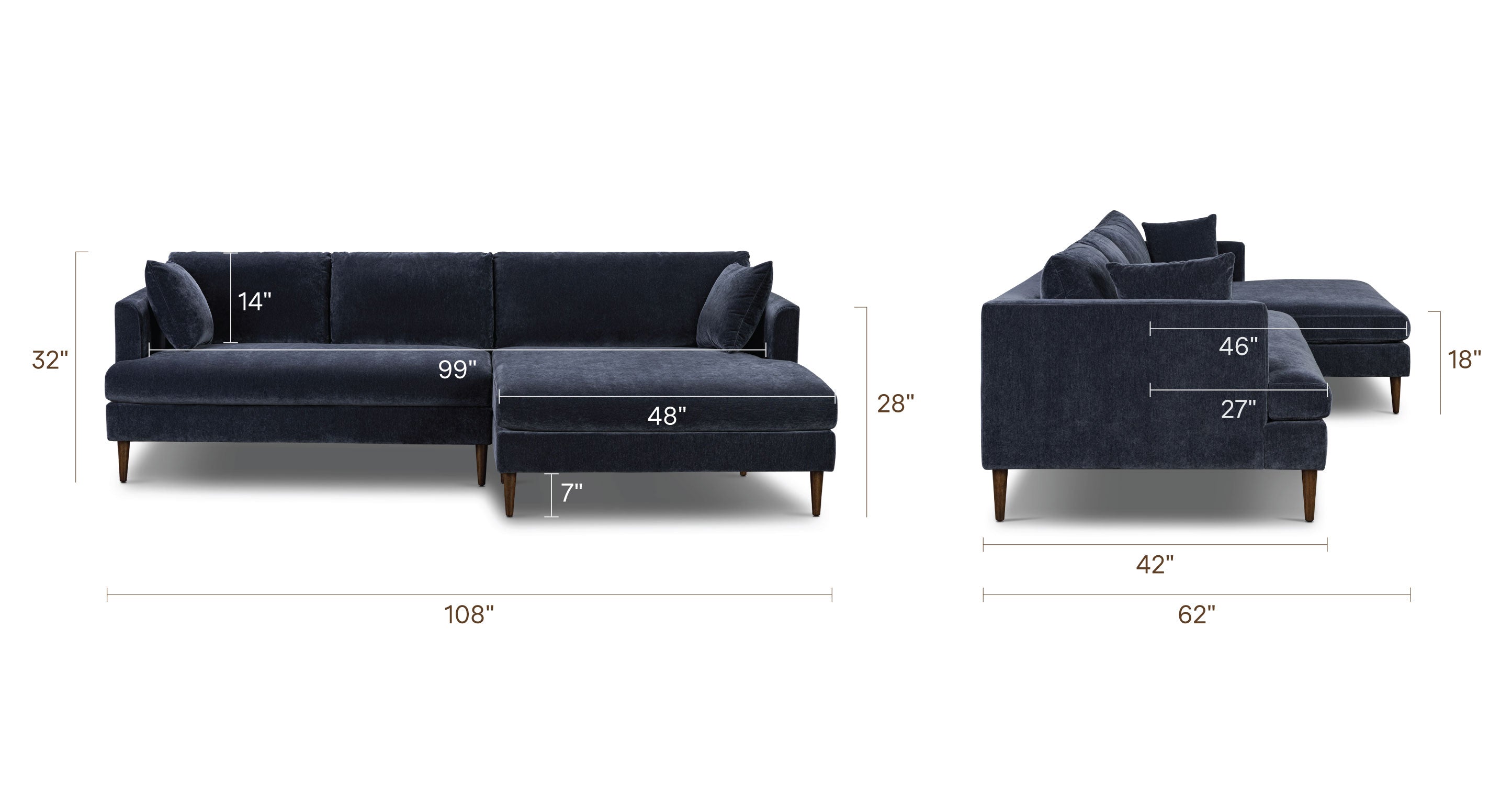 Lucerne Right-Facing Sectional with Extra-Wide Chaise