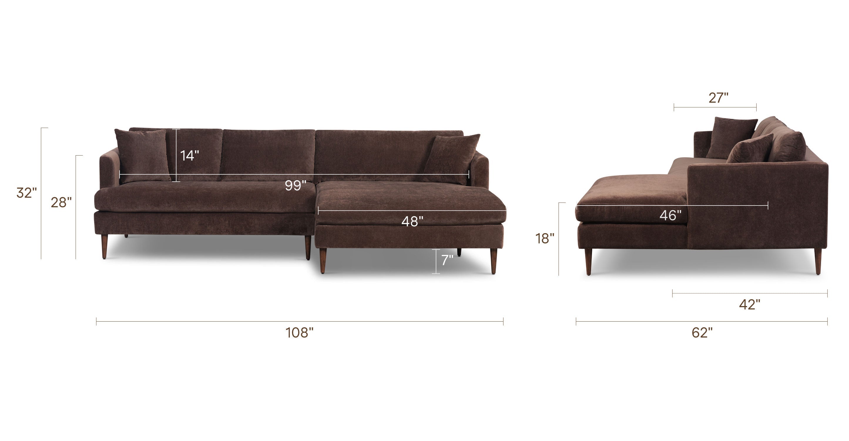 Lucerne Right-Facing Sectional with Extra-Wide Chaise