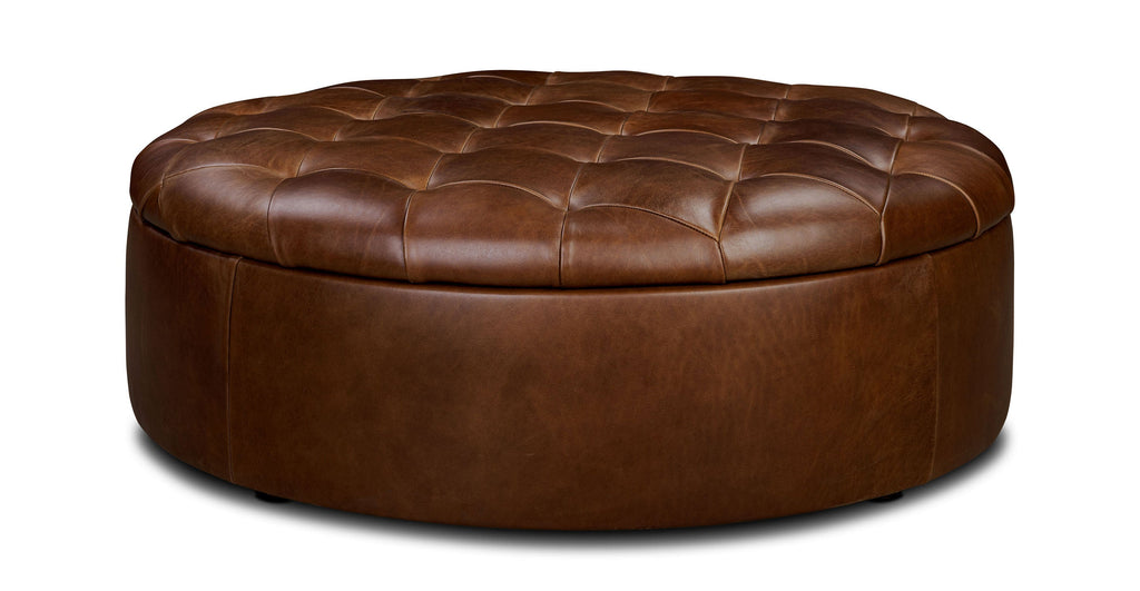 Zahra Leather Storage Ottoman