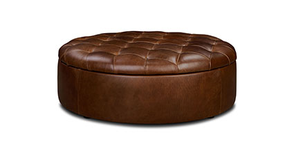 Zahra Leather Storage Ottoman